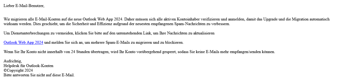 Spam/Phishing-Mail Im Umlauf!