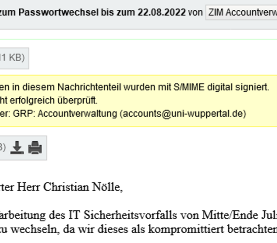 S/MIME Ansicht in Webmail