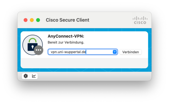 Eingabemaske des Cisco Secur Client zum Herstellen einer Verbindung