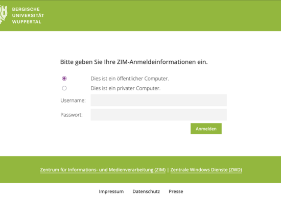 Screenshot des neuen OWA Logins